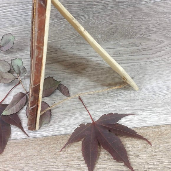 Vintage Dry Leaf Photo Frame Tabletop Boho Ornament Free Stand Display Décor - Picture 8 of 16